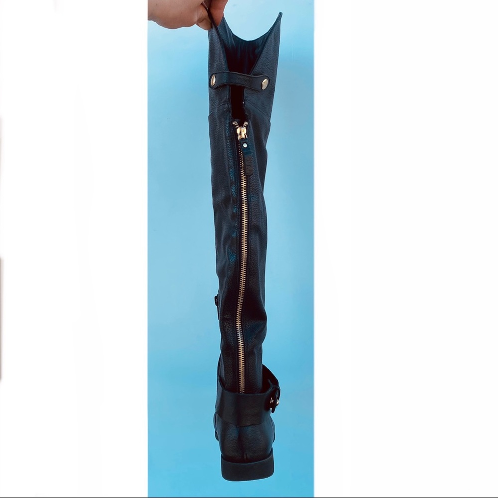 ALDO Black Leather Over the Knee Thigh High Boots - Picture 5 of 8